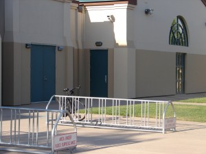 Plenty of bike parking at the City of Monterey Sports Center