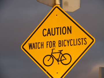 sign - caution watch for bicyclists