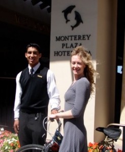 Bike valet and Laurel Thomsen - Mtry Plaza - Mari