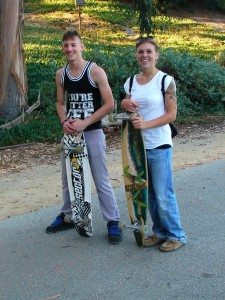 Skateboarders - young military