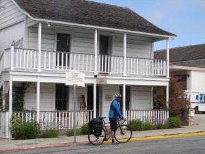 Rich M biking from S Cruz to Bach Fest (2)