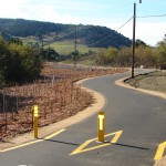Mouth of Carmel Vly Class I path, with hillls beyond