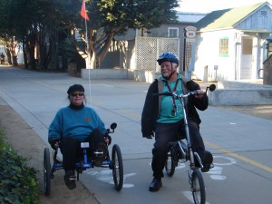 Recumbent couple and local bike activists 1-1-12 (1)
