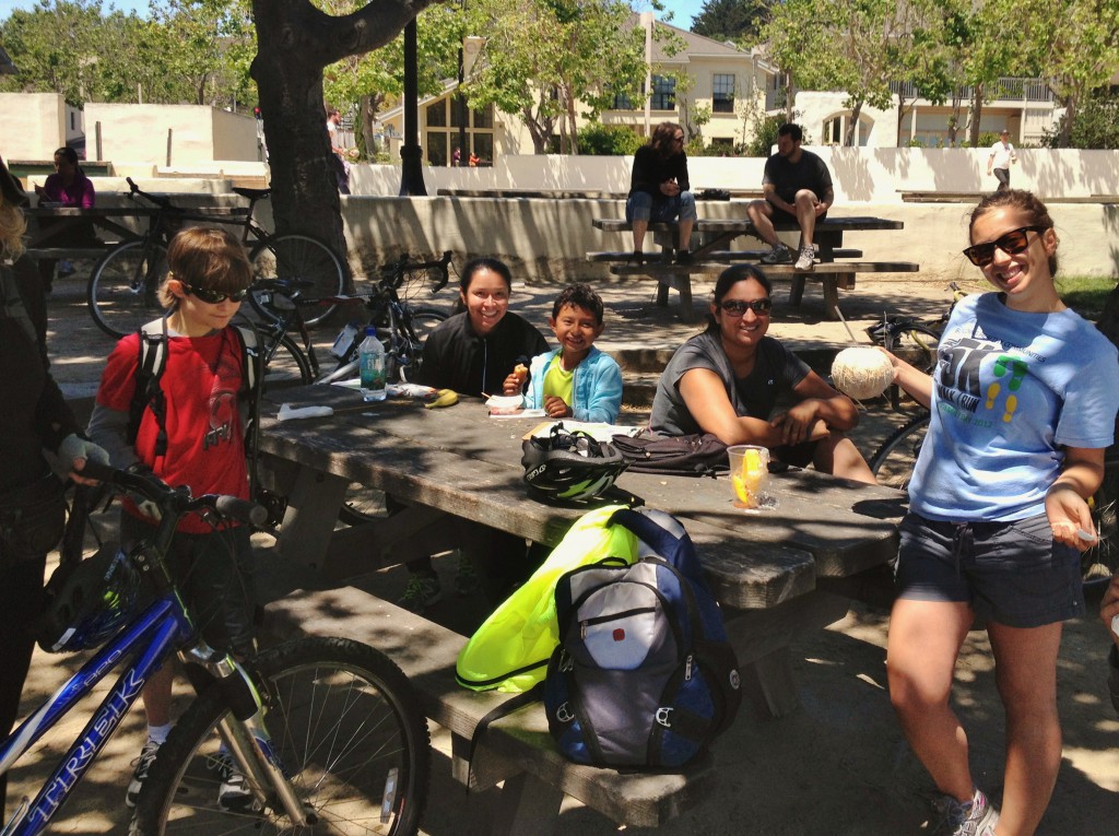 Natalie at far right on Intergenerational Ride 2013