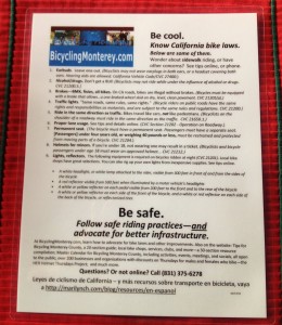 Be cool - CA bike law summary