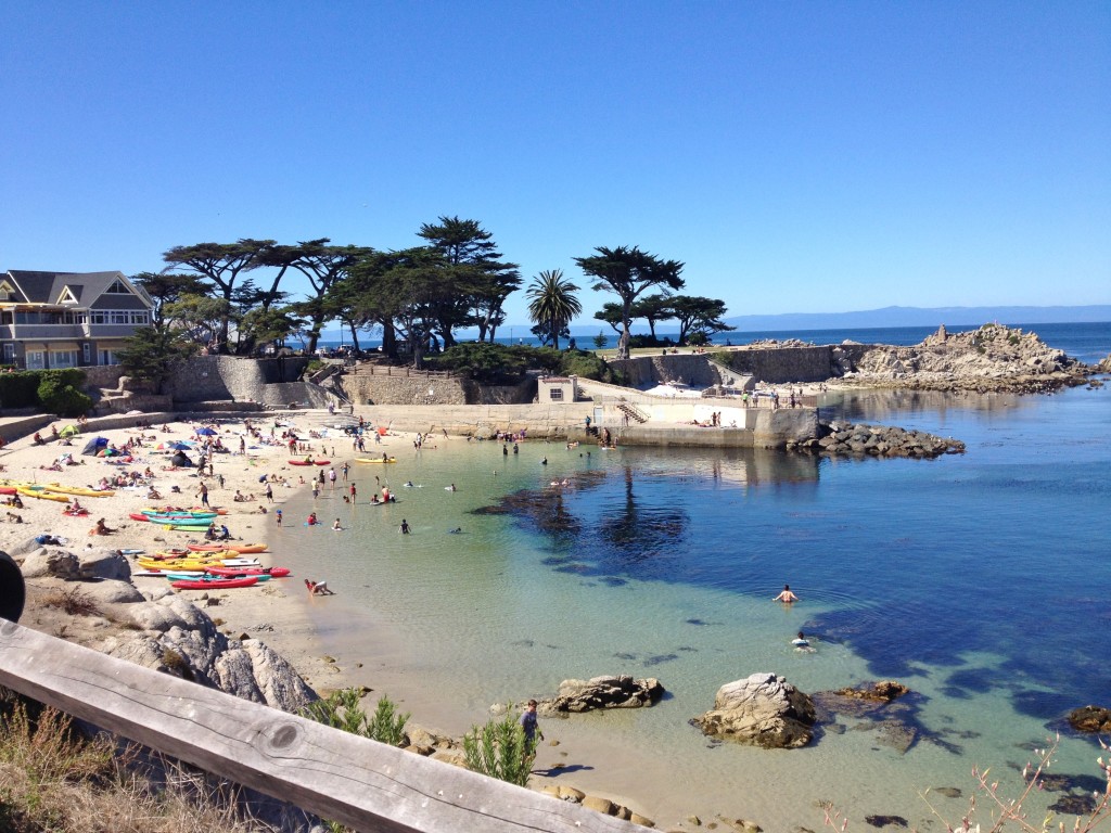 Lovers Point beach from trail - no filter