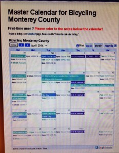 Master Calendar for Bicycling Monterey County