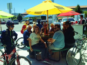 Natalie Oiver and family 10 May 2014 Intergenerationa Ride - at Wharf Marketplace